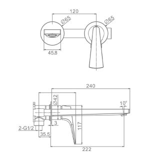 Смеситель для раковины Raglo R07.11.03 золотой сатин